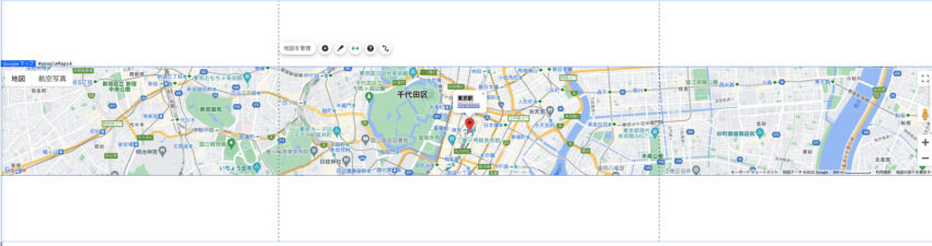横幅いっぱいにグーグルマップの地図が広がる